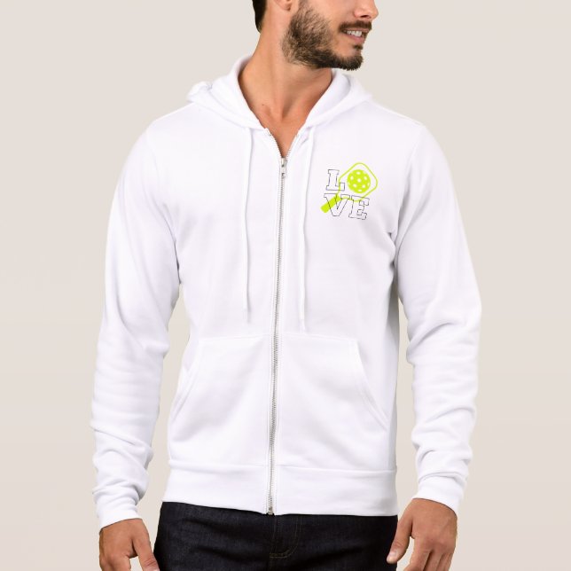 Pickleball-Liebe - Neon Paddle und Ball Design Hoodie (Vorderseite)