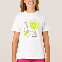 Pickleball-Liebe - Neon Paddle und Ball Design T-Shirt