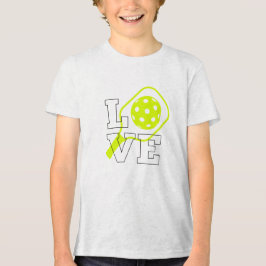 Pickleball-Liebe - Neon Paddle und Ball Design Tri-Blend Shirt