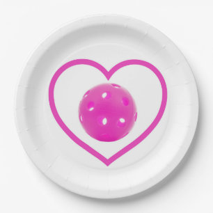 Pickleball Liebe Pink Pickball Sport Rosa Pappteller