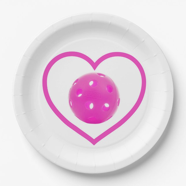 Pickleball Liebe Pink Pickball Sport Rosa Pappteller (Vorderseite)