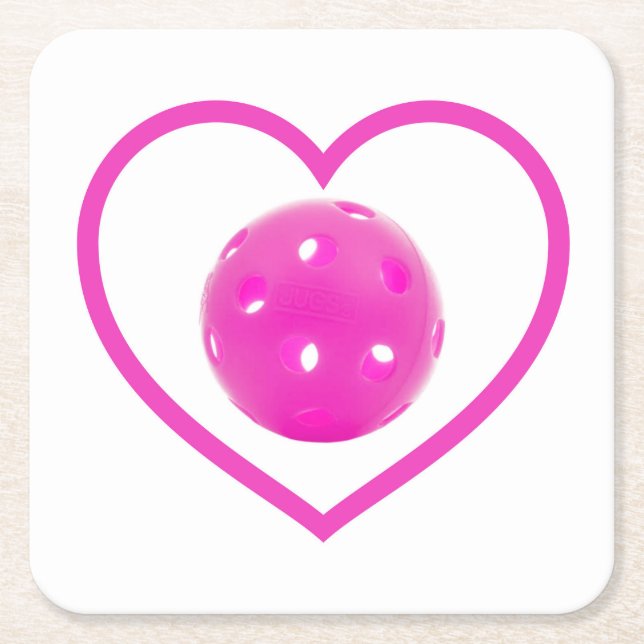Pickleball Liebe Pink Pickball Sport Rosa Rechteckiger Pappuntersetzer (Vorderseite)