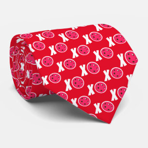 Pickleball Liebe Pink Valentine XOXO Picklebälle Krawatte
