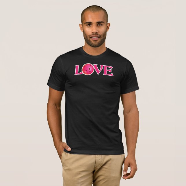 Pickleball Liebe Rosa Pickleball Valentine T-Shirt (Vorne ganz)