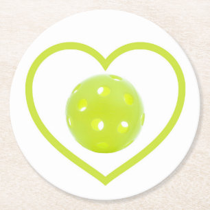 Pickleball-Liebe Runder Pappuntersetzer