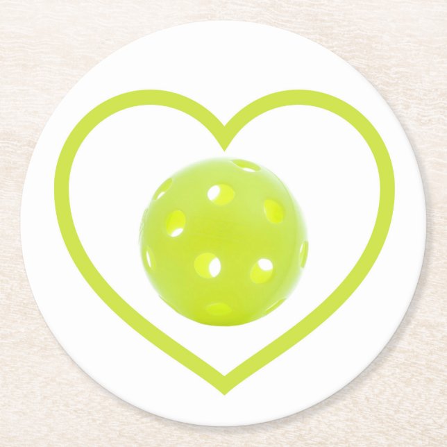 Pickleball-Liebe Runder Pappuntersetzer (Vorderseite)