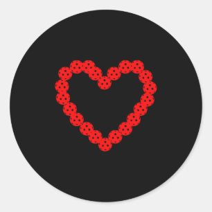 Pickleball-Liebesherz für Valentinstag-Geschenke B Runder Aufkleber