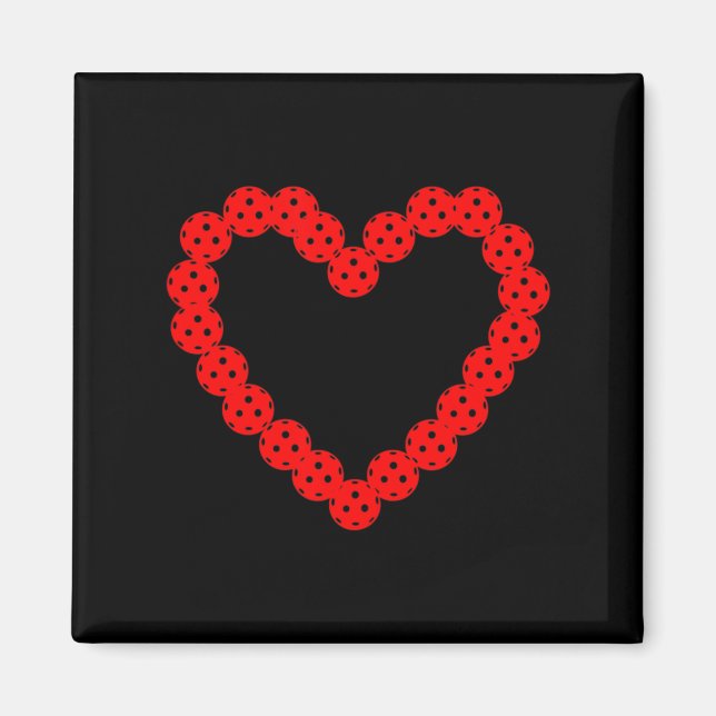 Pickleball-Liebesherz für Valentinstagsgeschenke B Magnet (Vorne)