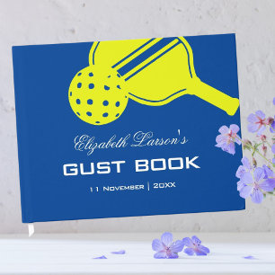 Pickleball-Liebhaber Brautparty Neonblau Gästebuch