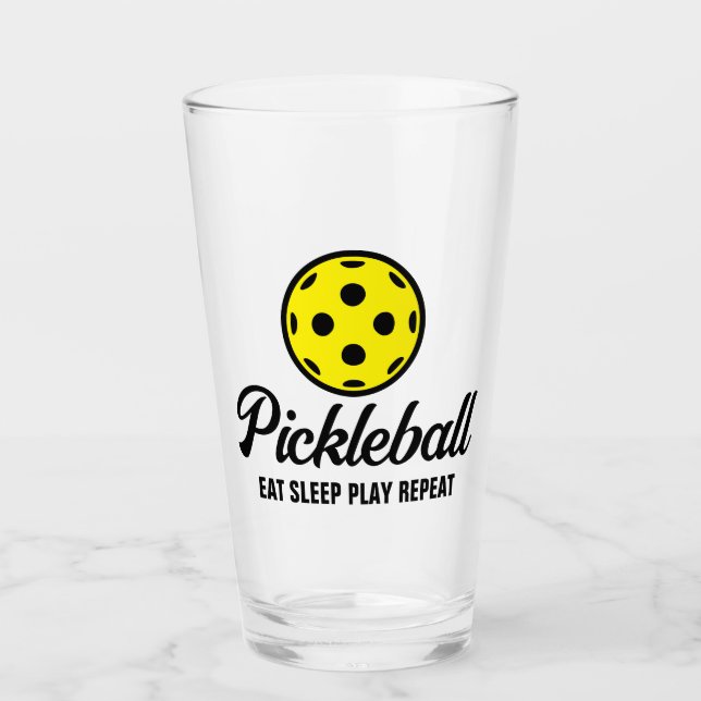 Pickleball Liebhaber trinken Glas mit humorvollem  (Vorderseite)