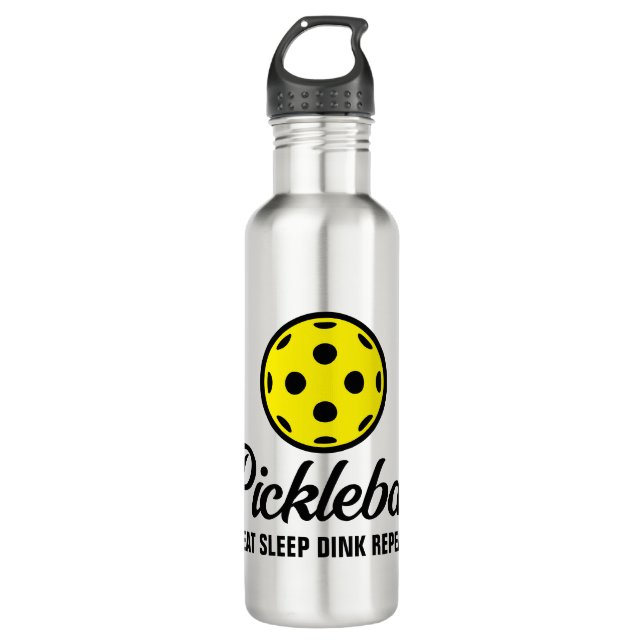 Pickleball Liebhaber Wasserflasche Geschenk essen  Edelstahlflasche (Vorderseite)