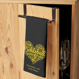 Pickleball Life Word Art Typografie Personalisiert Geschirrtuch