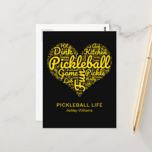 Pickleball Life Word Art Typografie Personalisiert Postkarte