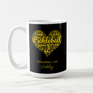 Pickleball Life Word Art Typografy Monogram Name Kaffeetasse