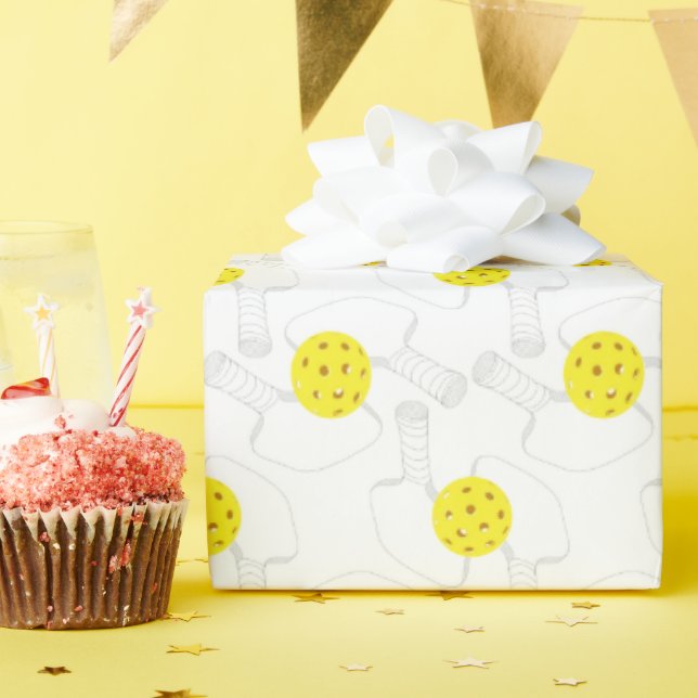 Pickleball-Linienkunst-Geschenkpapier Geschenkpapier (Geburtstagsparty)