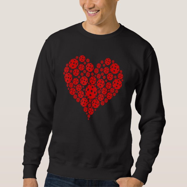 Pickleball Love Heart Shape Valentine Sweatshirt (Vorderseite)