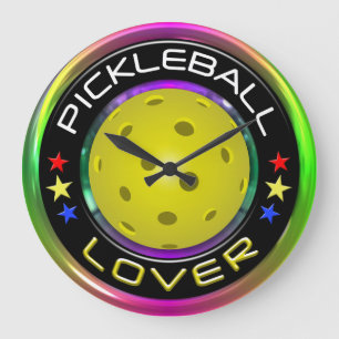 Pickleball Lover 1 Options Große Wanduhr