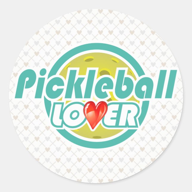 Pickleball Lover 2A-2B Optionen Runder Aufkleber (Vorderseite)