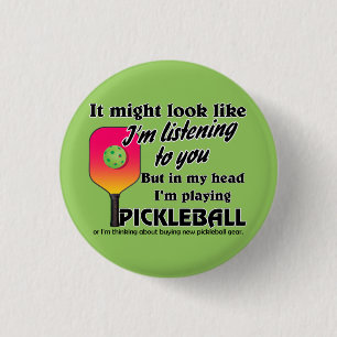 Pickleball Lover in meinem Kopf spiele ich Pickleb Button