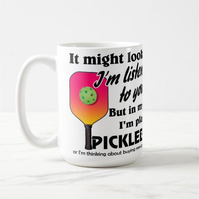 Pickleball Lover in meinem Kopf spiele ich Pickleb Kaffeetasse (Links)