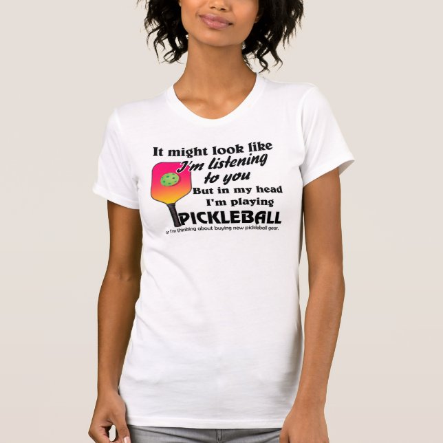 Pickleball Lover in meinem Kopf spiele ich Pickleb T-Shirt (Vorderseite)