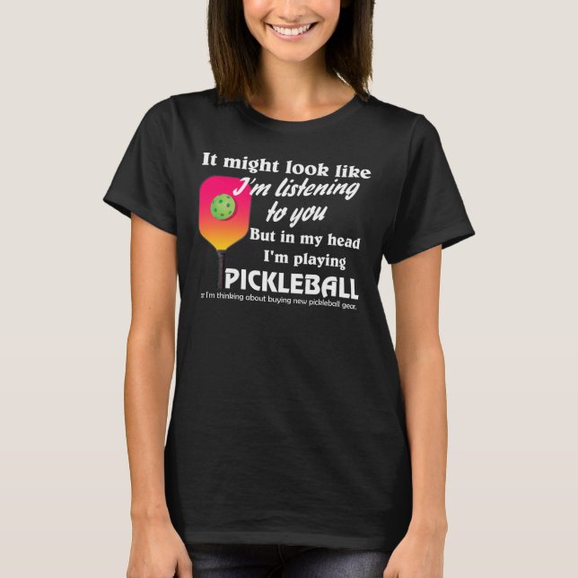 Pickleball Lover in meinem Kopf spiele ich Pickleb T-Shirt (Vorderseite)