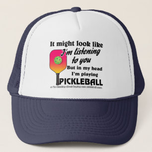 Pickleball Lover in meinem Kopf spiele ich Pickleb Truckerkappe