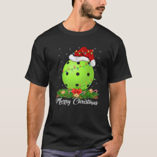 Pickleball Lover Matching Weihnachtsmannmütze Pick T-Shirt