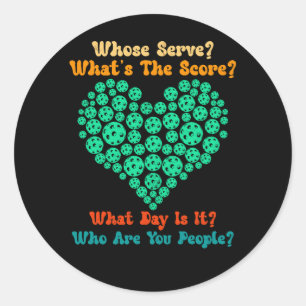 Pickleball Lover Pickleball Player, der wem servie Runder Aufkleber