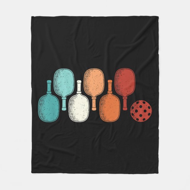 Pickleball Lover Retro Paddle Sport Vintag Fleecedecke (Vorderseite)