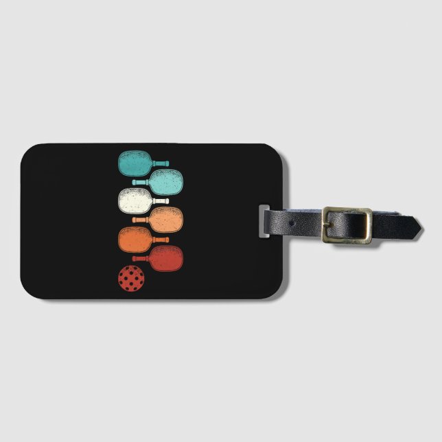 Pickleball Lover Retro Paddle Sport Vintag Gepäckanhänger (Vorderseite (Horizontal))