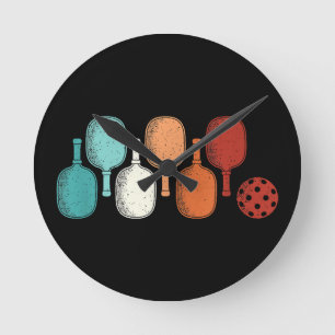 Pickleball Lover Retro Paddle Sport Vintag Runde Wanduhr
