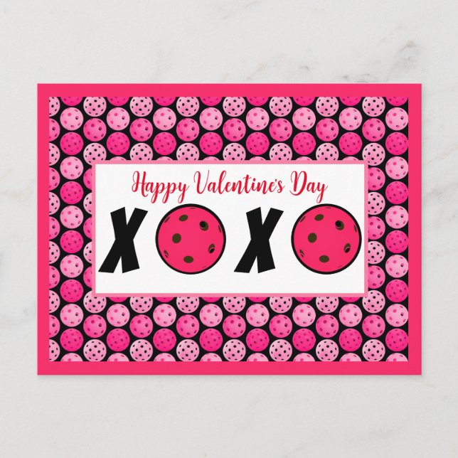 Pickleball Lover Valentine XOXO Pickleballs Postkarte (Vorderseite)