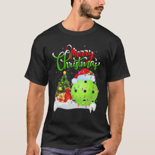Pickleball Lover Xmas Dekorationen Santa Picklebal T-Shirt