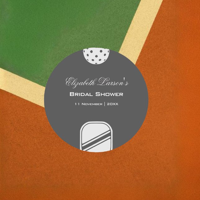 Pickleball Lovers Brautparty Black & White Runder Aufkleber (Von Creator hochgeladen)
