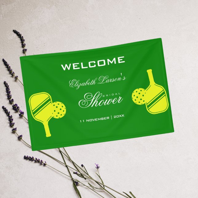 Pickleball Lovers Brautparty Neon Theme Banner (Von Creator hochgeladen)