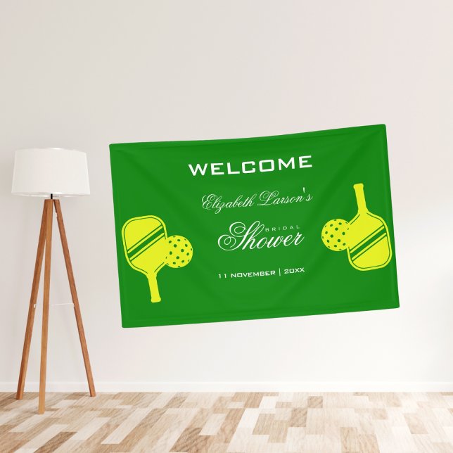 Pickleball Lovers Brautparty Neon Theme Banner (Von Creator hochgeladen)