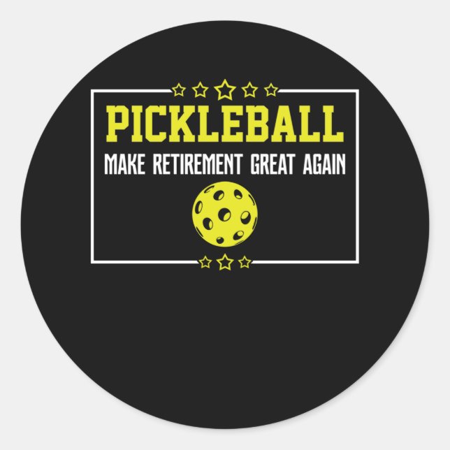 Pickleball macht Pensionierung wieder großartig Runder Aufkleber (Vorderseite)