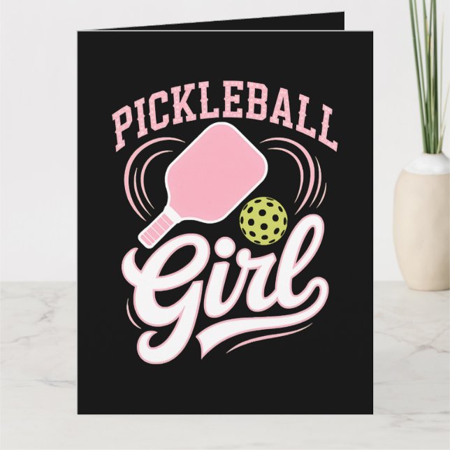 Pickleball-Mädchen-Spielerin Dankeskarte (Vorderseite)