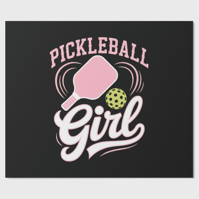Pickleball-Mädchen-Spielerin Geschenkpapier (Flach)