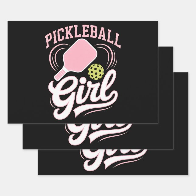 Pickleball Mädchen Spielerin Geschenkpapier Set (Set)
