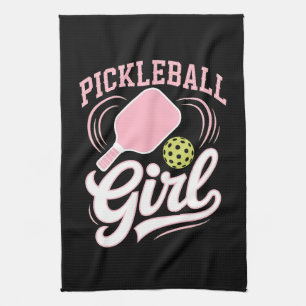 Pickleball Mädchen Spielerin Geschirrtuch