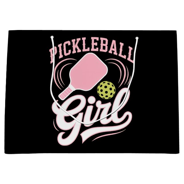 Pickleball Mädchen Spielerin Große Geschenktüte (Vorderseite)