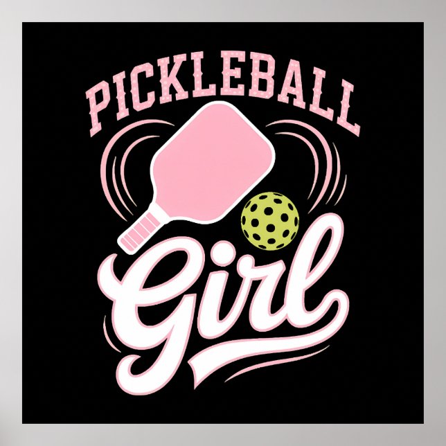 Pickleball Mädchen Spielerin Poster (Vorne)