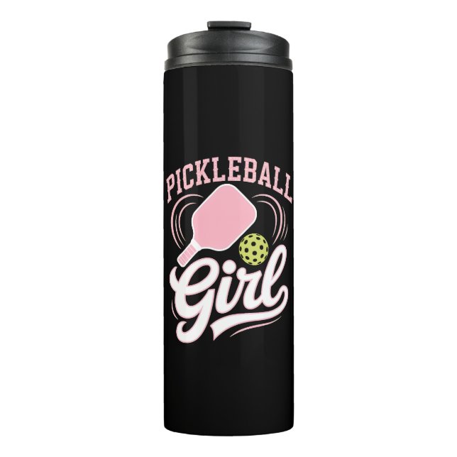 Pickleball Mädchen Spielerin Thermosbecher (Vorderseite)