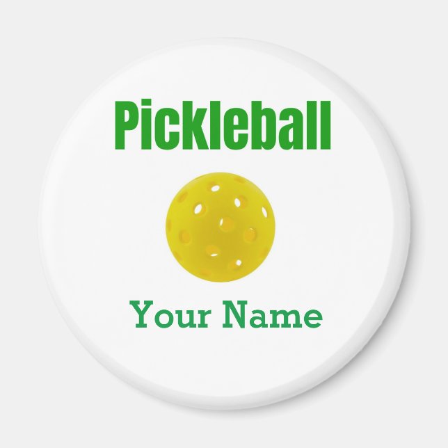 Pickleball Magnet Personalisiert mit Ihrem Namen (Vorne)