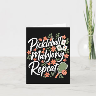Pickleball Mahjong Wiederholung Blume Floral Paddl Karte