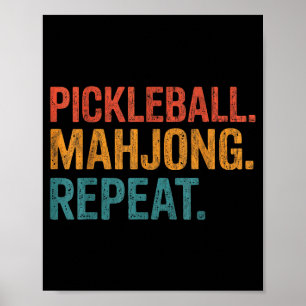 Pickleball Mahjong Wiederholung lustig Poster
