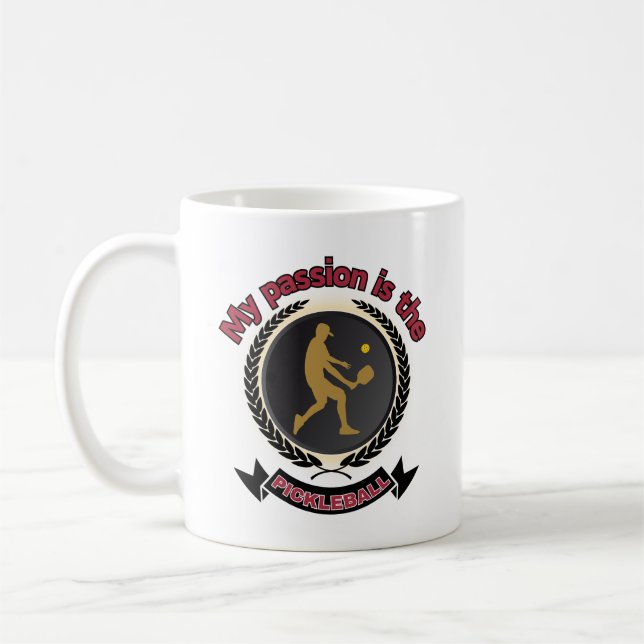 Pickleball Male Athlete Court Passion Energy Kaffeetasse (Links)