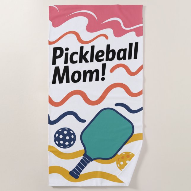 Pickleball-Mama! Geschenk Strandtuch (Vorderseite)